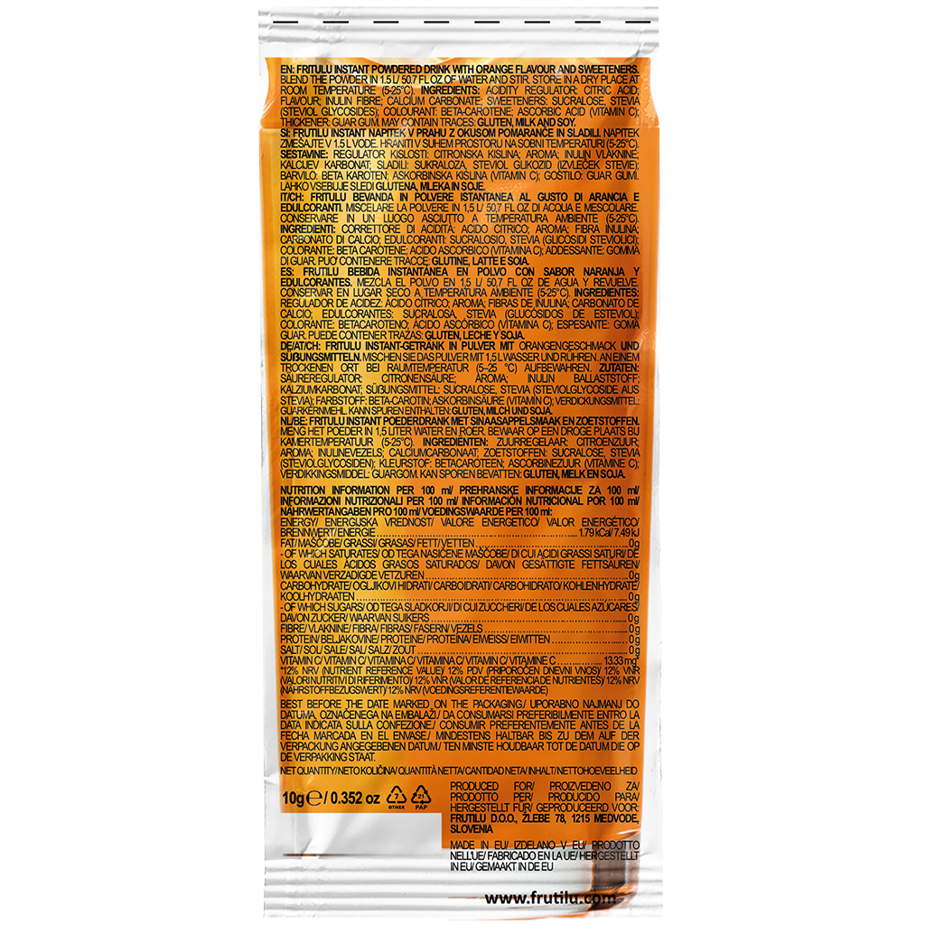 Frutilu becukris gėrimas apelsinų skonio - FEN sport nutrition