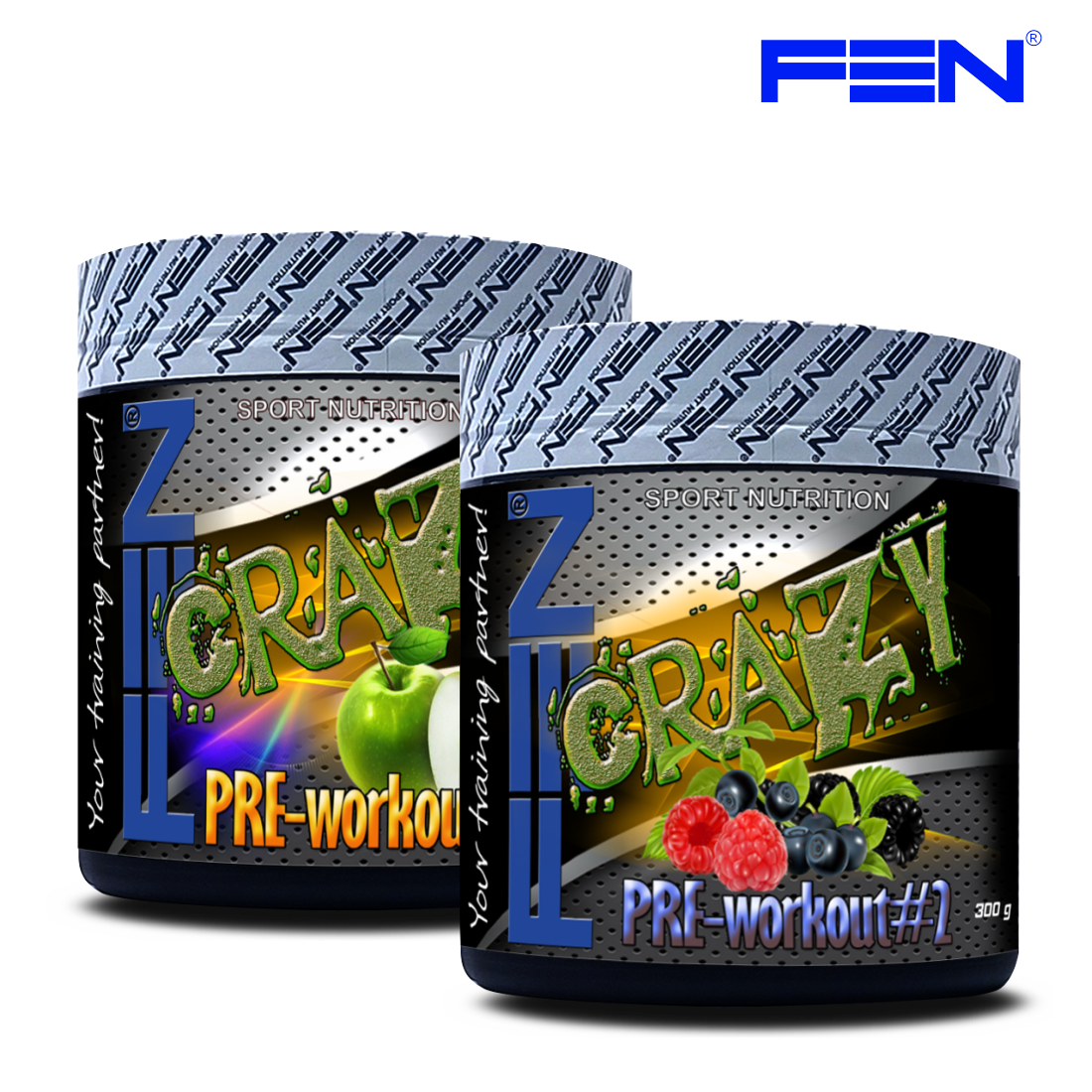FEN Crazy preworkout #2, 300 g x 2 vnt - FEN papildai sportui