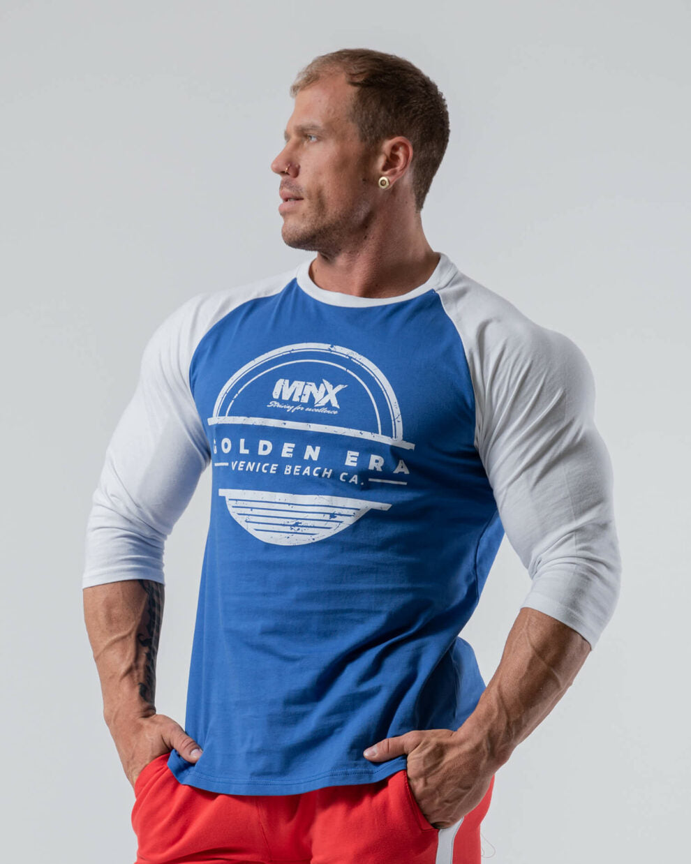 MNX Raglan Top Golden Era Blue - FEN sport nutrition
