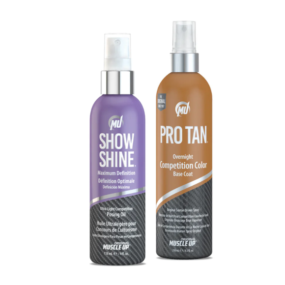 Pro Tan Overnight Competition Color + Pro Tan Show Shine® Ultra-Light Posing Oil