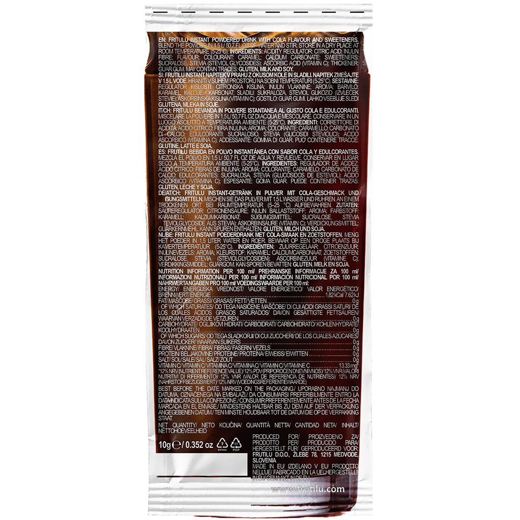 Frutilu becukris gėrimas kolos skonio - FEN sport nutrition