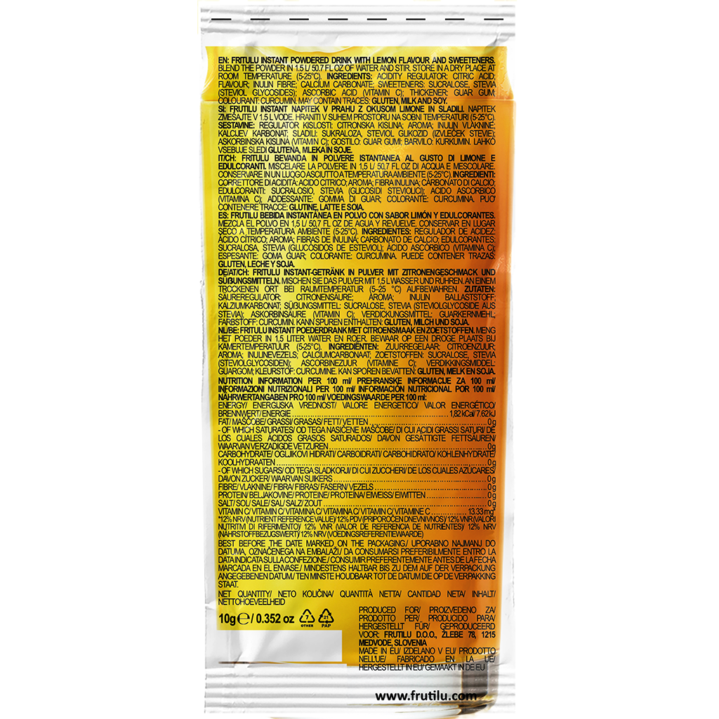 Frutilu becukris gėrimas citrinų skonio - FEN sport nutrition