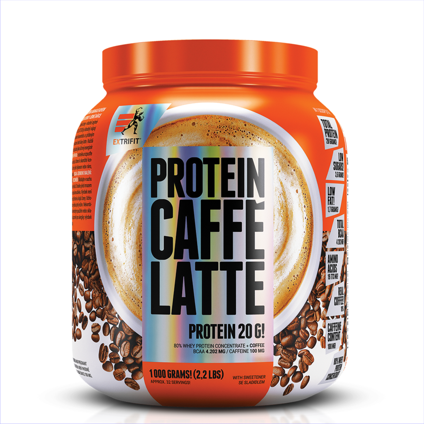 Extrifit CAFFÉ LATTE WHEY PROTEIN 80 - FEN papildai sportui